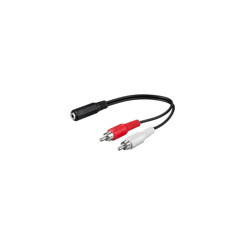 PremiumCord Kabel Jack 3,5mm-2xCINCH F/M 20cm