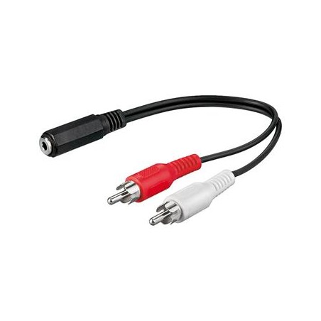 PremiumCord Kabel Jack 3,5mm-2xCINCH F/M 20cm