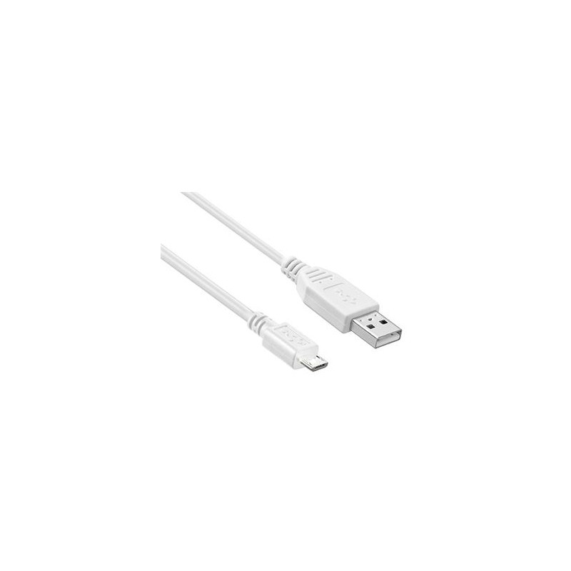 PremiumCord Kabel micro USB 2.0, A-B 0,5m, bílá