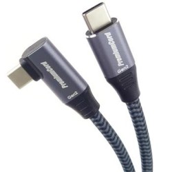 PREMIUMCORD Zahnutý kabel USB-C (USB 3.2 Gen 2, 3A, 60W, 20Gbit/s), hliníkové krytky konektorů, 1m
