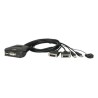 Aten 2-port DVI KVM USB mini, integrované kabely