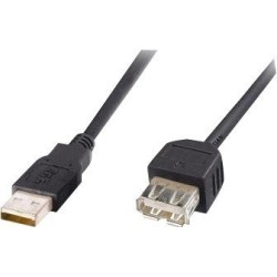 PremiumCord USB 2.0 kabel prodlužovací, A-A, 5m černá