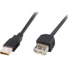 PremiumCord USB 2.0 kabel prodlužovací, A-A, 5m černá