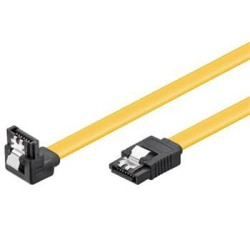 PREMIUMCORD 0,3m SATA 3.0 datový kabel 1.5GBs / 3GBs / 6GBs, kov.západka, 90°