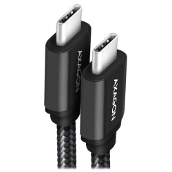 AXAGON BUCM3-CM10AB, SPEED kabel USB-C - USB-C, 1m, USB 3.2 Gen 1, PD 60W 3A, ALU, oplet, černý