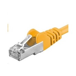 PREMIUMCORD Patch kabel CAT6a S-FTP, RJ45-RJ45, AWG 26/7 1m žlutá