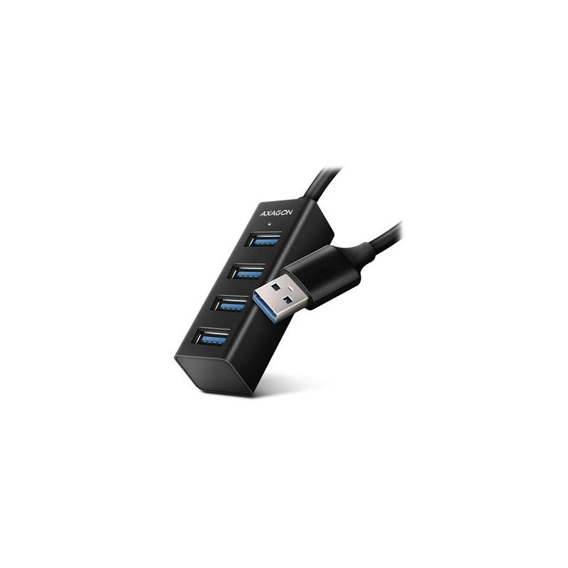 AXAGON HUE-M1A, 4x USB 3.2 Gen 1 MINI hub, kovový, kabel USB-A 20cm