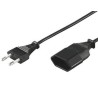 PREMIUMCORD Kabel síťový 230V, prodlužovací dvojvidlice, 2m