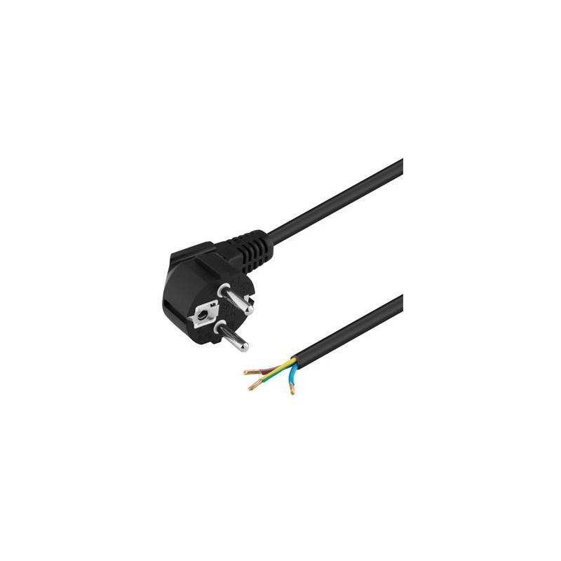 PREMIUMCORD Kabel Flexo síťový třížilový 230V s úhlovou vidlicí 2m černá