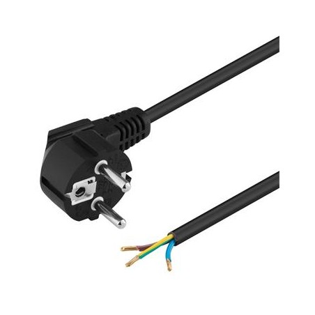 PREMIUMCORD Kabel Flexo síťový třížilový 230V s úhlovou vidlicí 2m černá