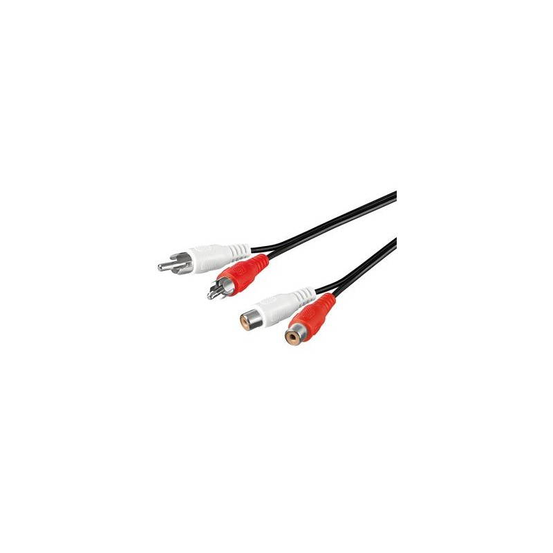 PREMIUMCORD Kabel prodlužovací audio 2x Cinch - 2x Cinch (RCA, M/F) 2m