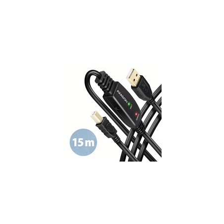 AXAGON ADR-215B, USB 2.0 A-M - B-M aktivní propojovací / repeater kabel, 15m