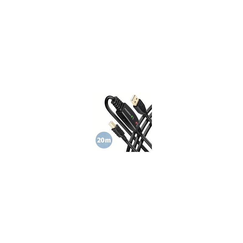 AXAGON ADR-220B, USB 2.0 A-M - B-M aktivní propojovací / repeater kabel, 20m