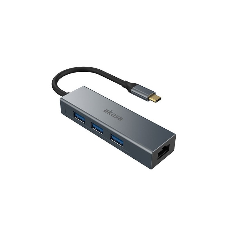 AKASA - USB Type-C 4-in-1 hub s Ethernetem