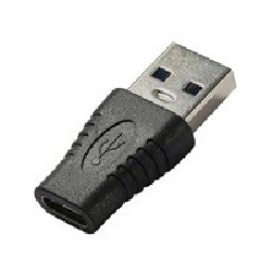 PremiumCord USB redukce USB 3.0 A - USB-C (M/F), černá
