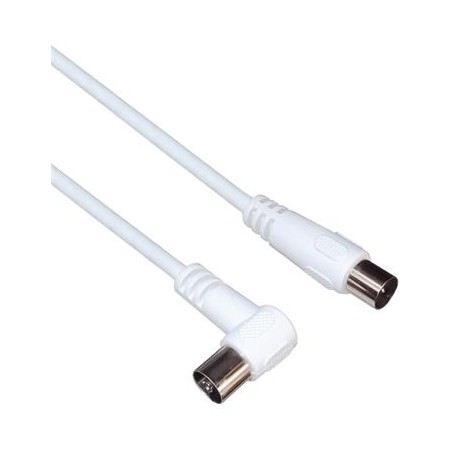 PREMIUMCORD TV kabel anténní propojovací 3m, konektor 90° (koaxiální, M/F, 75 Ohm)