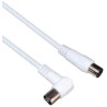 PREMIUMCORD TV kabel anténní propojovací 3m, konektor 90° (koaxiální, M/F, 75 Ohm)