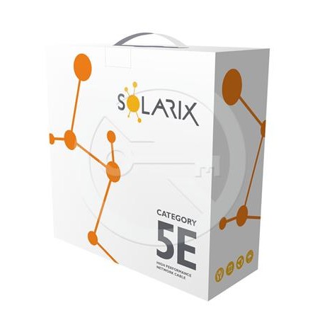 Instalační kabel Solarix venkovní FTP, Cat5E, drát, PE, box 100m