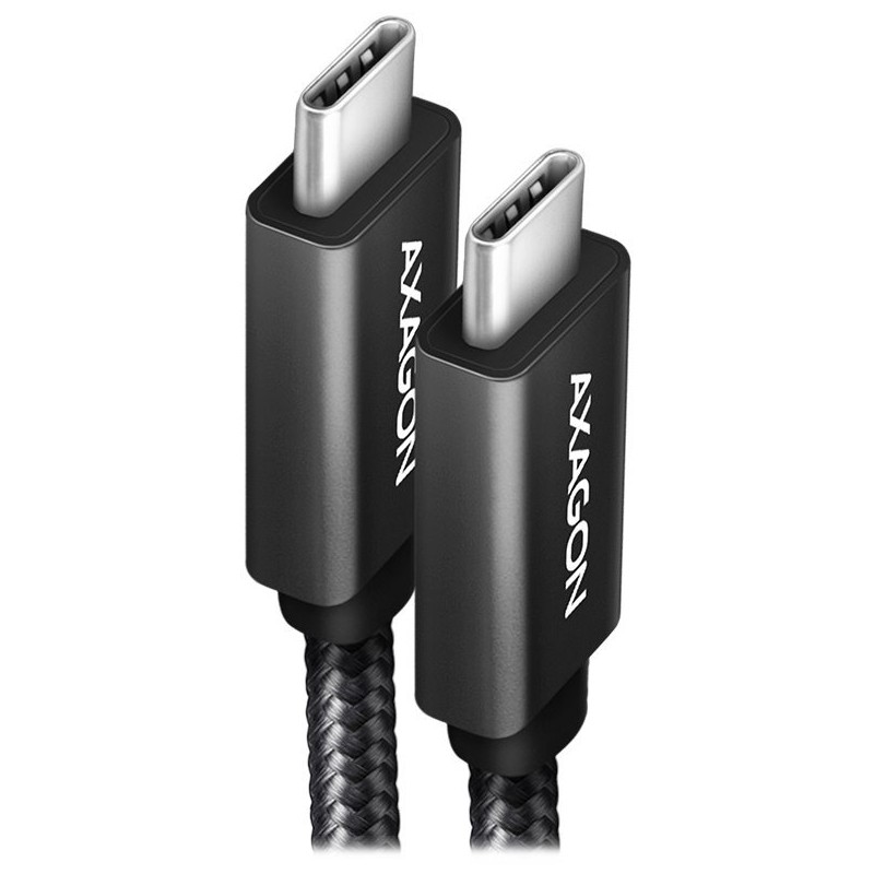 AXAGON BUCM32-CM05AB, SPEED+ kabel USB-C - USB-C, 0.5m, USB 20Gbps, PD 100W 5A, 4K HD, ALU, oplet, černý