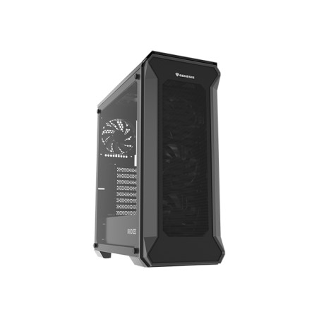 Počítačová skříň Genesis IRID 505F/Midi Tower/Transpar./Černá