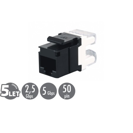 Solarix Zařezávací keystone CAT5E UTP RJ45 černý