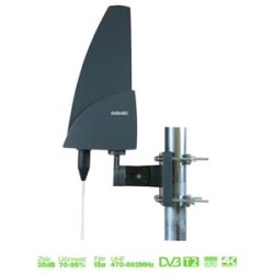 EVOLVEO Shark, aktivní venkovní anténa DAB+/DVB-T2, filtr LTE,4G,5G
