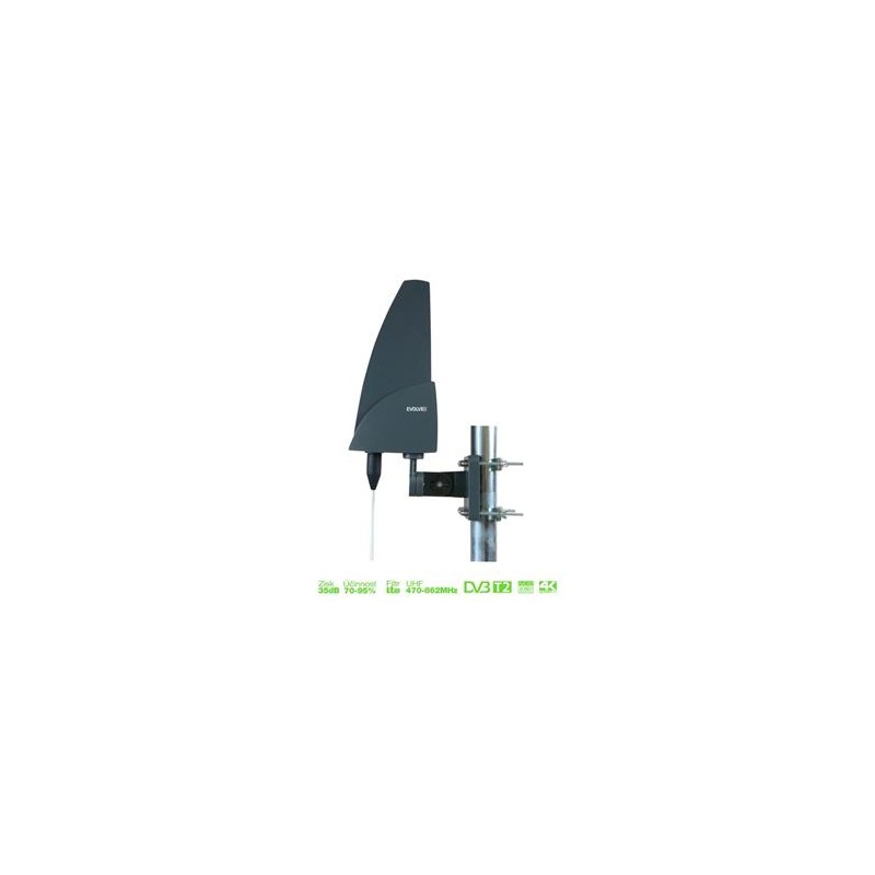 EVOLVEO Shark, aktivní venkovní anténa DAB+/DVB-T2, filtr LTE,4G,5G
