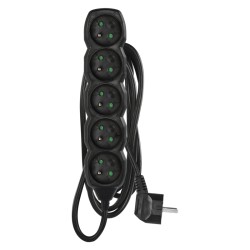 EMOS prodlužovací přívod, černý, 5z/3m, 1,0mm