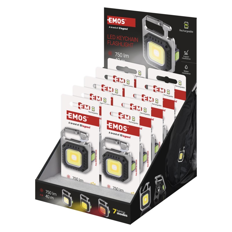 EMOS COB LED nabíjecí přívěšková svítilna 750 LM