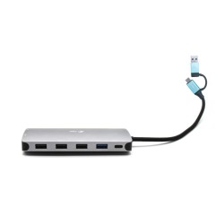 i-tec USB 3.0 USB-C/Thunderbolt 3x Display Metal Nano Dock with LAN, PD 100 W