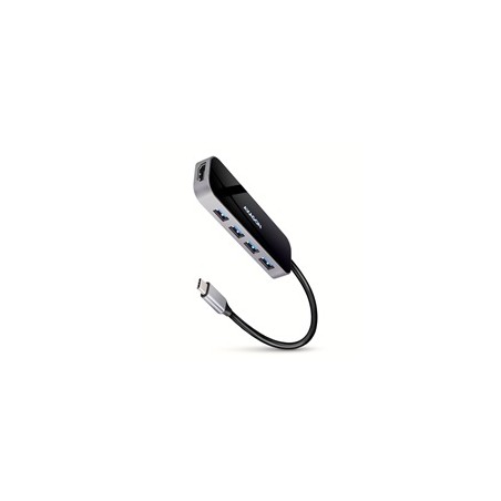 AXAGON HMC-6H4A, USB 3.2 Gen 1 hub, porty 4x USB-A, HDMI 4k/30Hz, PD 100W, kabel USB-C 20cm
