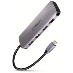 AXAGON HMC-HCR3A, USB 3.2 Gen 1 hub, porty 3x USB-A, HDMI 4k/30Hz, SD/microSD, kabel USB-C 20cm