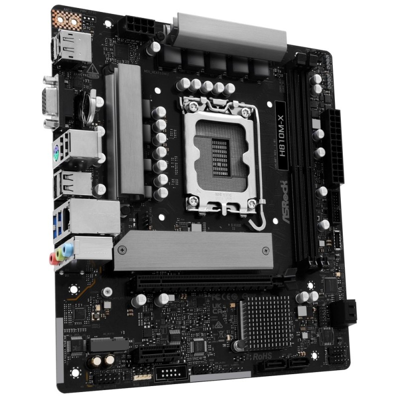 ASRock MB Sc LGA1851 H810M-X, Intel H810, 2xDDR5, 1xDP, 1xHDMI, 1xVGA, mATX