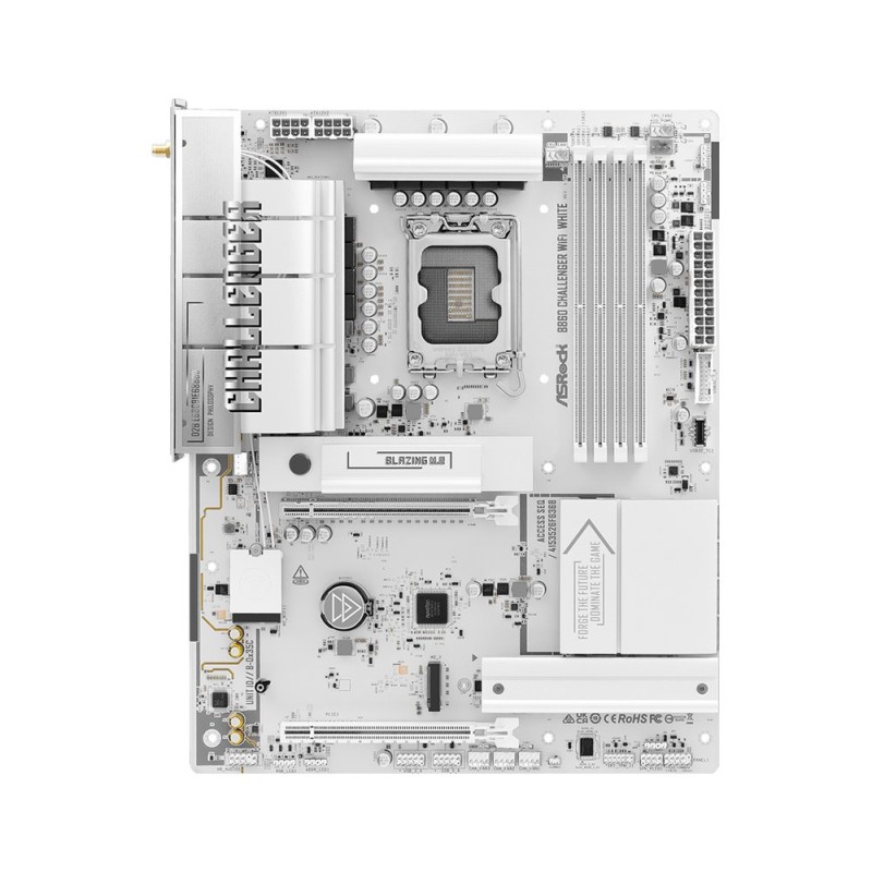 ASRock MB Sc LGA1851 B860 Challenger WiFi WHITE, Intel B860, 4xDDR5, 1xHDMI, WiFi, ATX