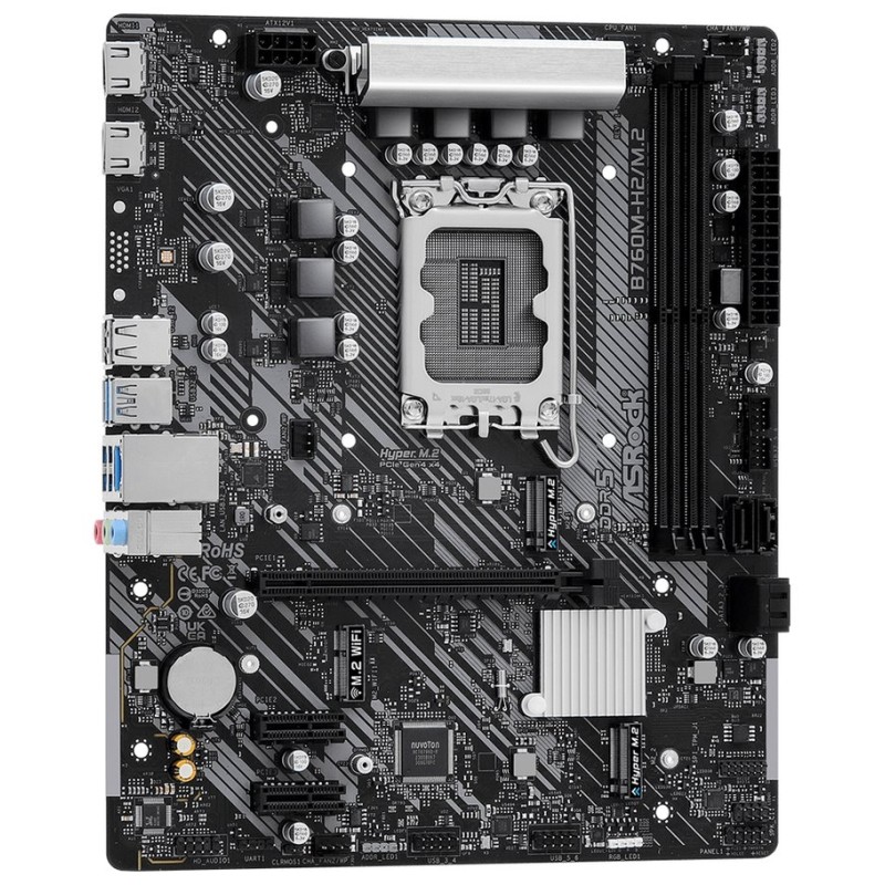 ASRock MB Sc LGA1700 B760M-H2/M.2, Intel B760, 2xDDR5, 2xHDMI, mATX