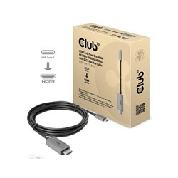 Club3D kabel USB-C na HDMI, 4K120Hz 8K60Hz HDR10 s DSC1.2, Aktivní kabel, M/M, 3m