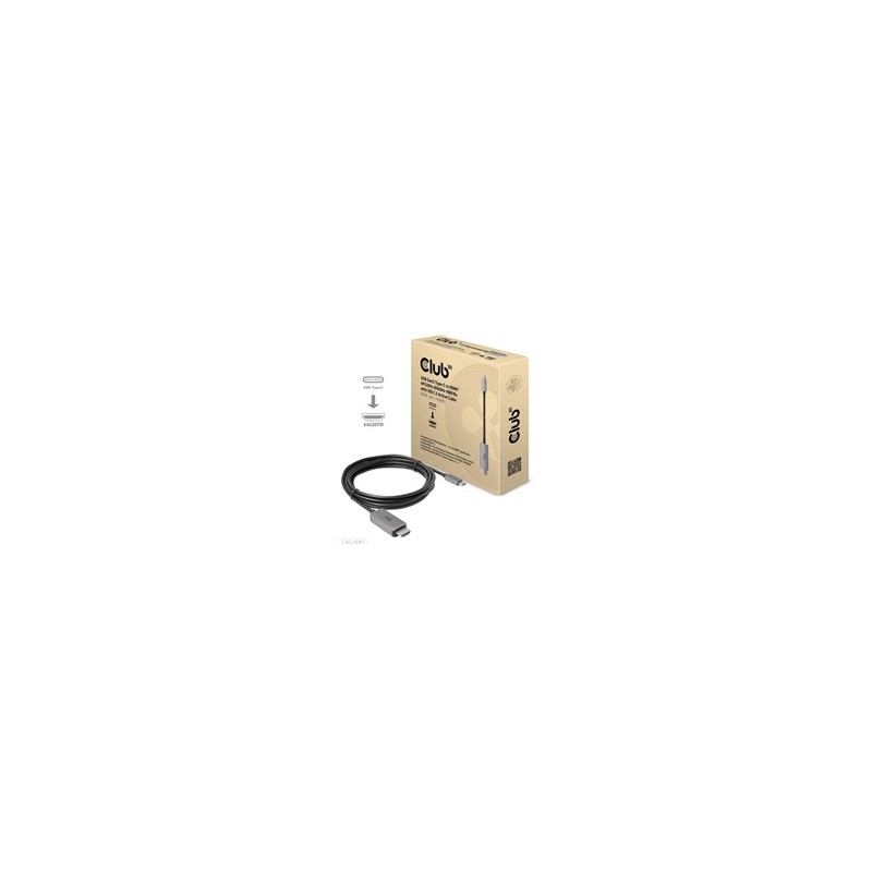 Club3D kabel USB-C na HDMI, 4K120Hz 8K60Hz HDR10 s DSC1.2, Aktivní kabel, M/M, 3m