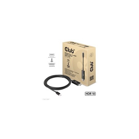 Club3D kabel miniDP 1.4 na HDMI, 4K120Hz nebo 8K60Hz HDR10+, M/M, 1.8m