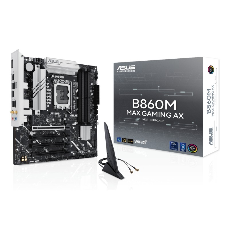 ASUS MB Sc LGA1851 B860M MAX GAMING AX, Intel B860, 4xDDR5, 1xDP, WiFi, mATX