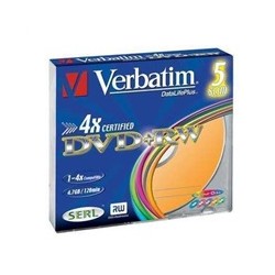 VERBATIM DVD+RW(5-Pack)Slim/Colour//4x/DLP/4.7GB