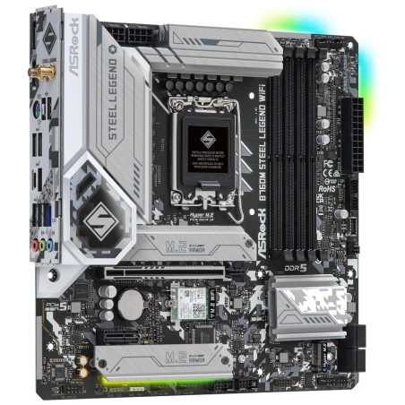 ASRock MB Sc LGA1700 B760M STEEL LEGEND WIFI, Intel B760, 4xDDR5, 1xDP, 1xHDMI, WI-FI, mATX
