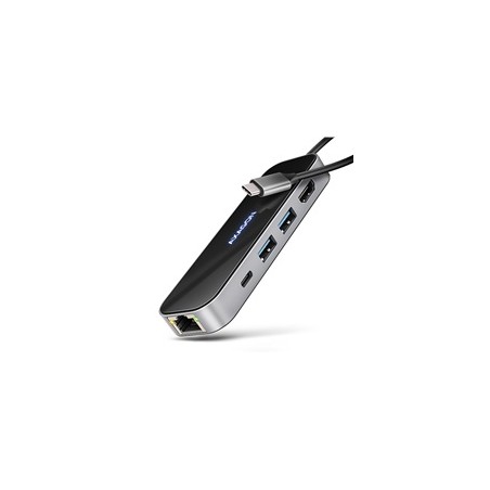 AXAGON HMC-6GLN, USB 5Gbps hub, 2x USB-A, USB-C, HDMI 4k/60Hz, RJ-45 GLAN, PD 100W, kabel USB-C 20cm
