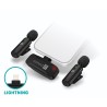 CONNECT IT Mikrofon ClipMic, 2x Bezdrátový Lavalier mikrofón s přijímačem, Lightning konektor, černá
