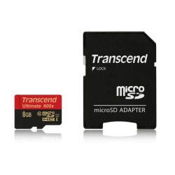 TRANSCEND MicroSDHC karta 8GB Ultimate, Class 10 UHS-I 600x, MLC + adaptér