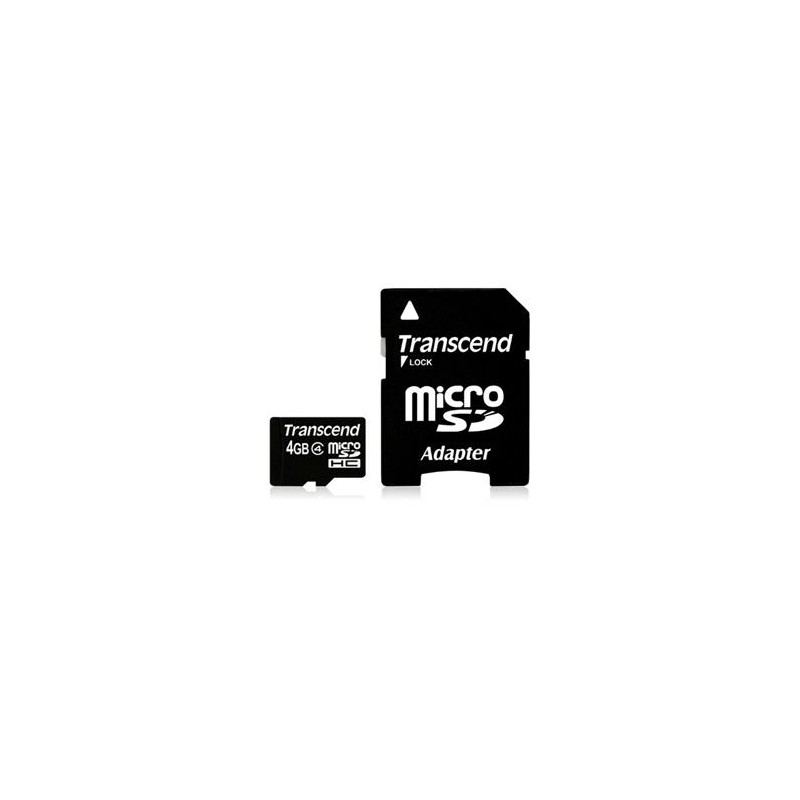 TRANSCEND MicroSDHC karta 4GB Class 4 + adaptér