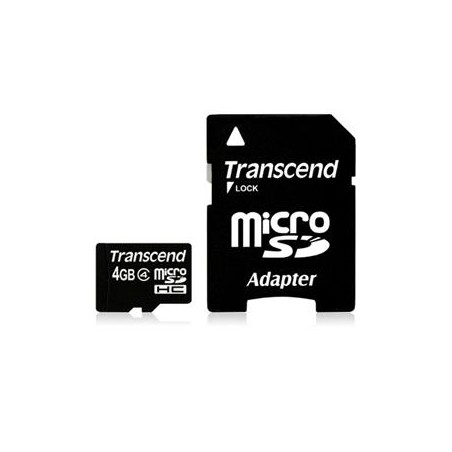 TRANSCEND MicroSDHC karta 4GB Class 4 + adaptér