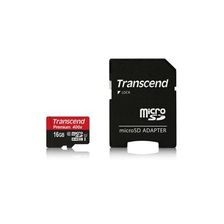 TRANSCEND MicroSDHC karta 16GB Premium, Class 10 UHS-I 300x + adaptér