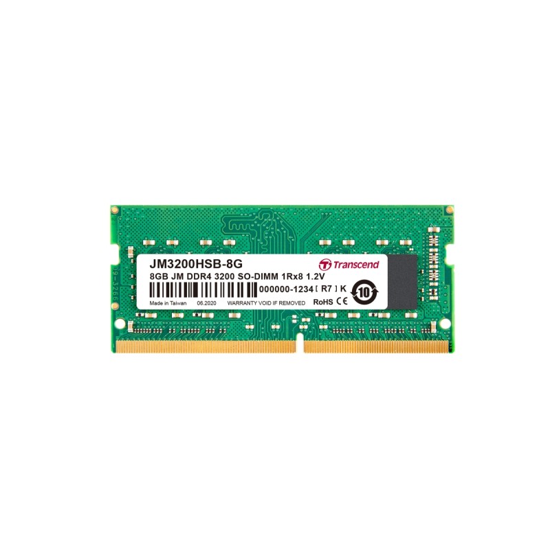 TRANSCEND SODIMM DDR4 8GB 3200MHz 1Rx8 1Gx8 CL22 1.2V