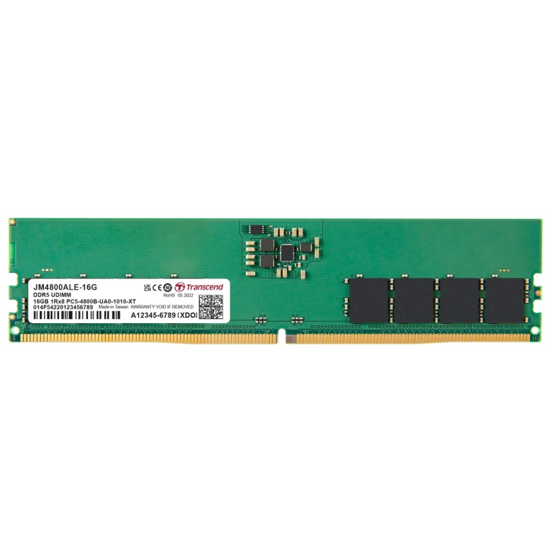 TRANSCEND DIMM DDR5 16GB 4800MHz 1Rx8 2Gx8 CL40 1.1V
