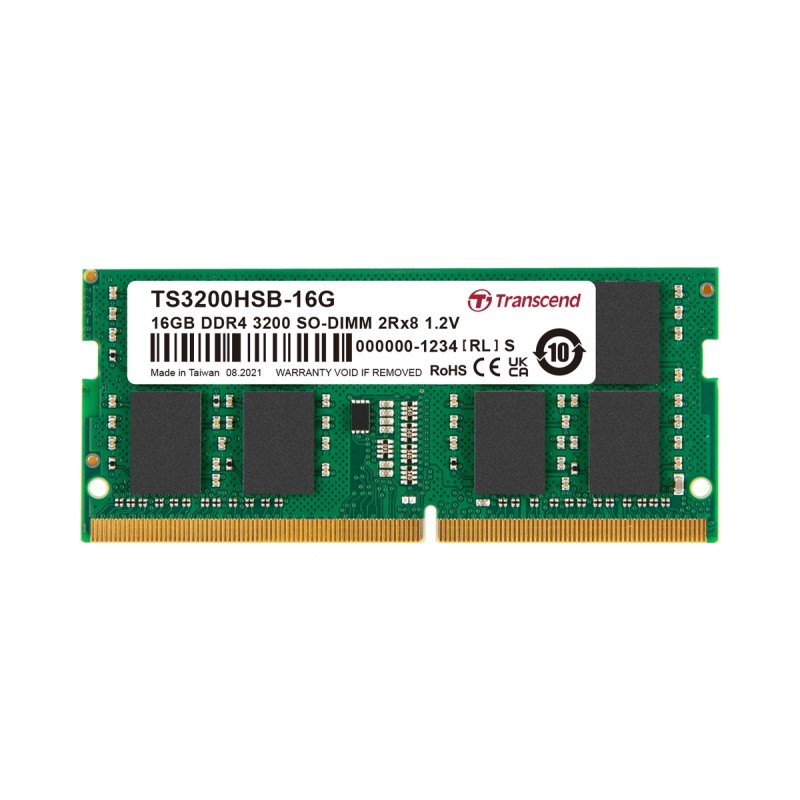 TRANSCEND SODIMM DDR4 16GB 3200MHz 2Rx8 1Gx8 CL22 1.2V